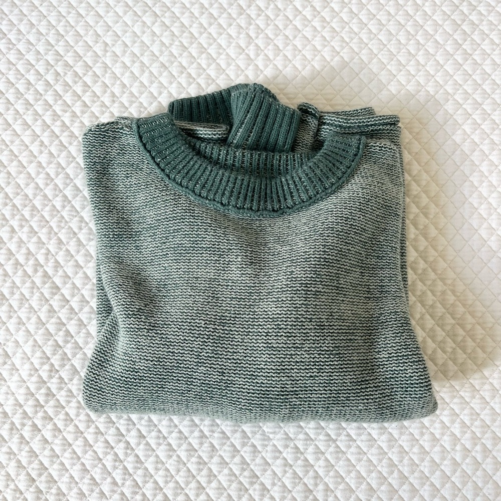 Green Knit Crewneck Sweater